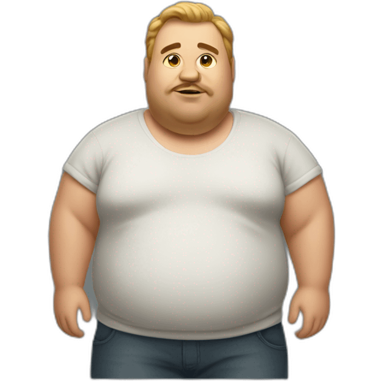 Moderately fat man full body emoji