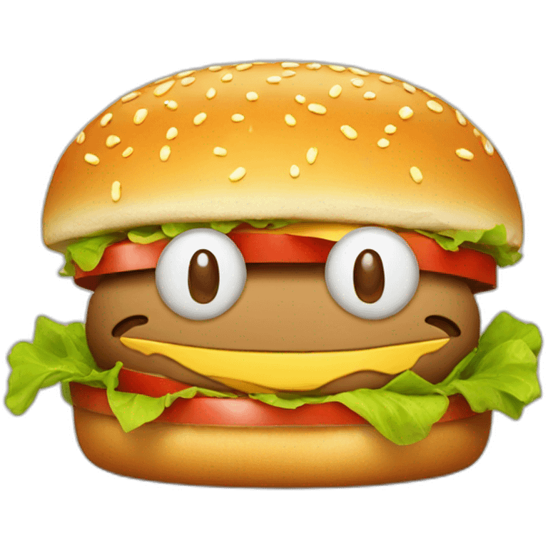 happy burger face emoji