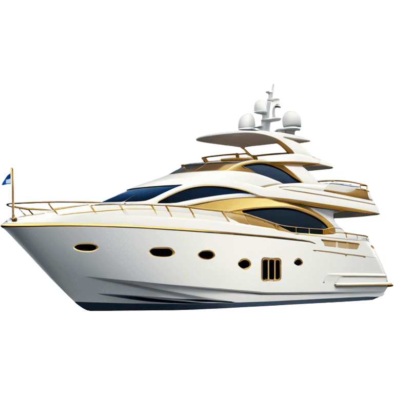 Luxury Yacht - Azimut 72 (Model Year: 2020) (Iconic colour: White with gold trim) emoji