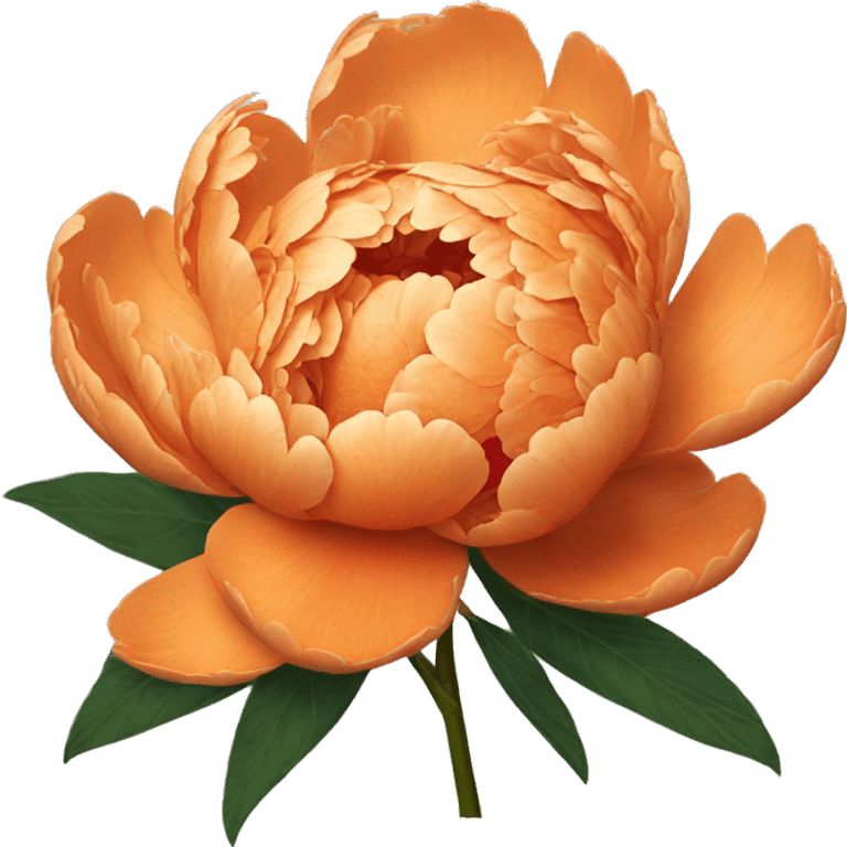 Single orange peony emoji