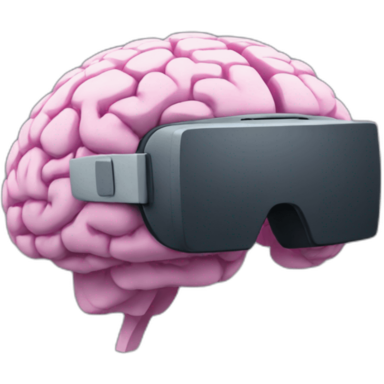 a brain and virtual reality emoji