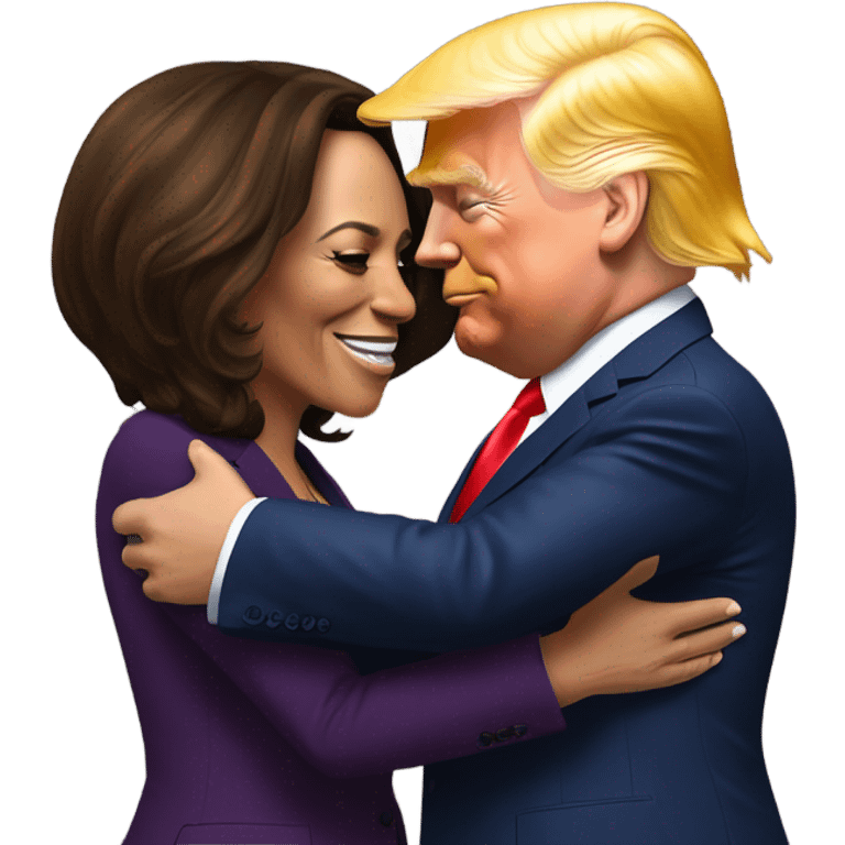 Kamala harris hugging trump emoji