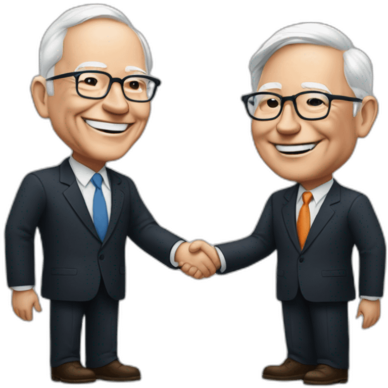 warren buffet shaking hands with jeff bezos emoji