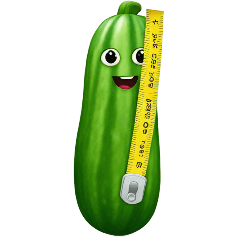 Cucumber with tape measure emoji