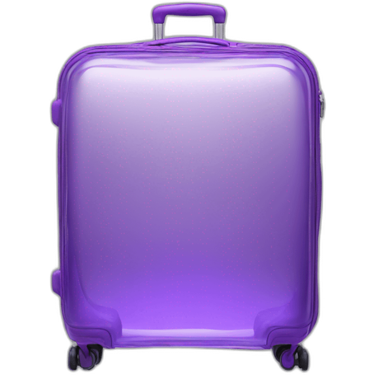 3d luggage glass purple transparent see-through emoji