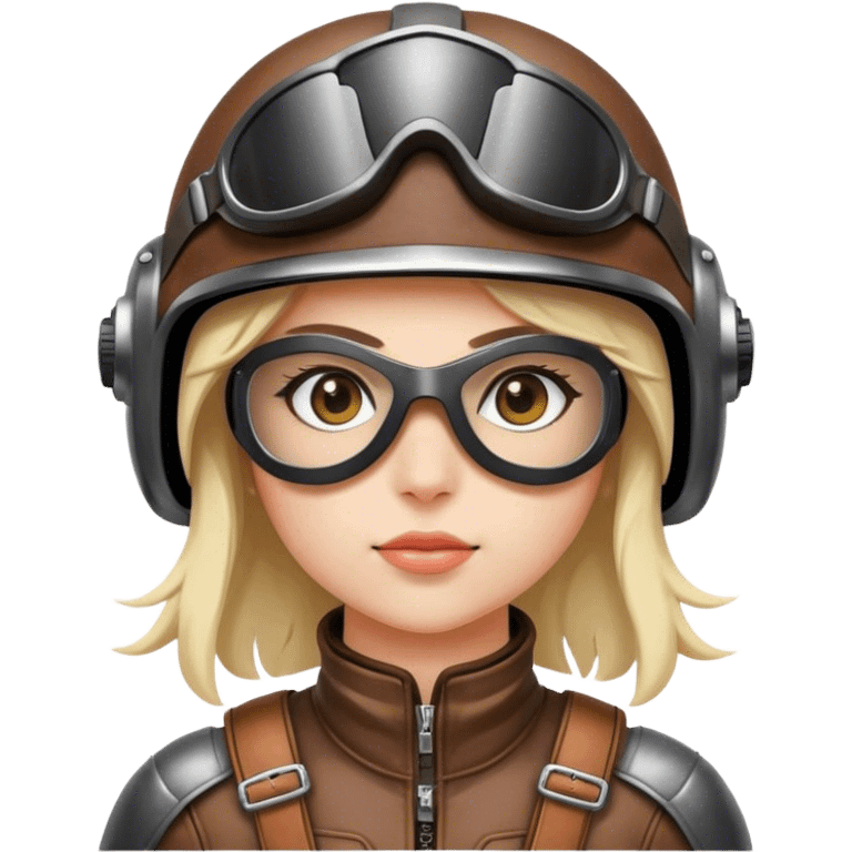 Copilot leather helmet girl googles  emoji