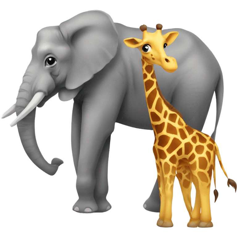 A giraffe on an elephant  emoji