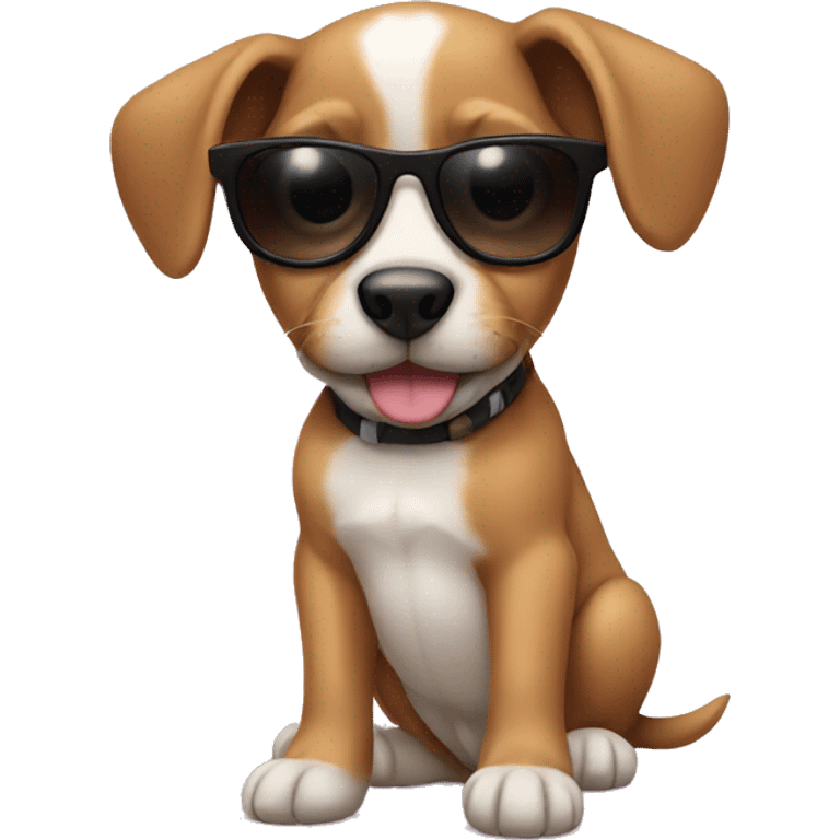 Puppy with sunglasses emoji