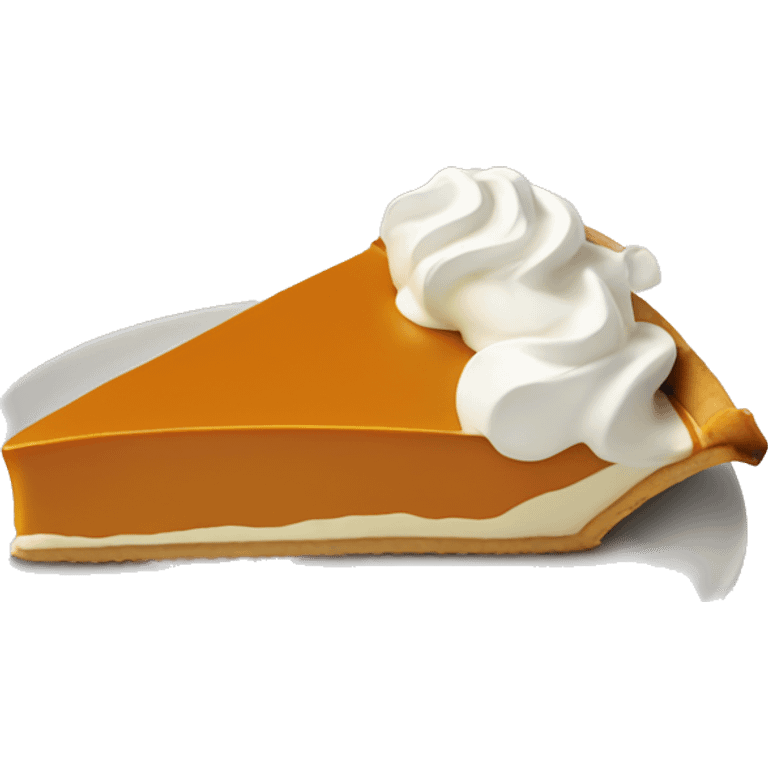 Slice of pumpkin pie with too much whipped cream on it emoji