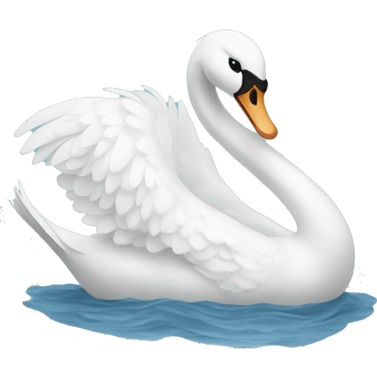 Swan with white bow  emoji