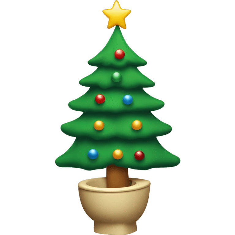 Christmas tree decorated with skibidi toilet emoji