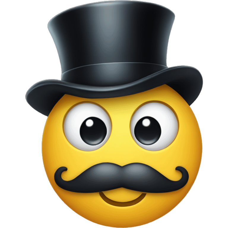 Smiley face with monocle and top hat emoji