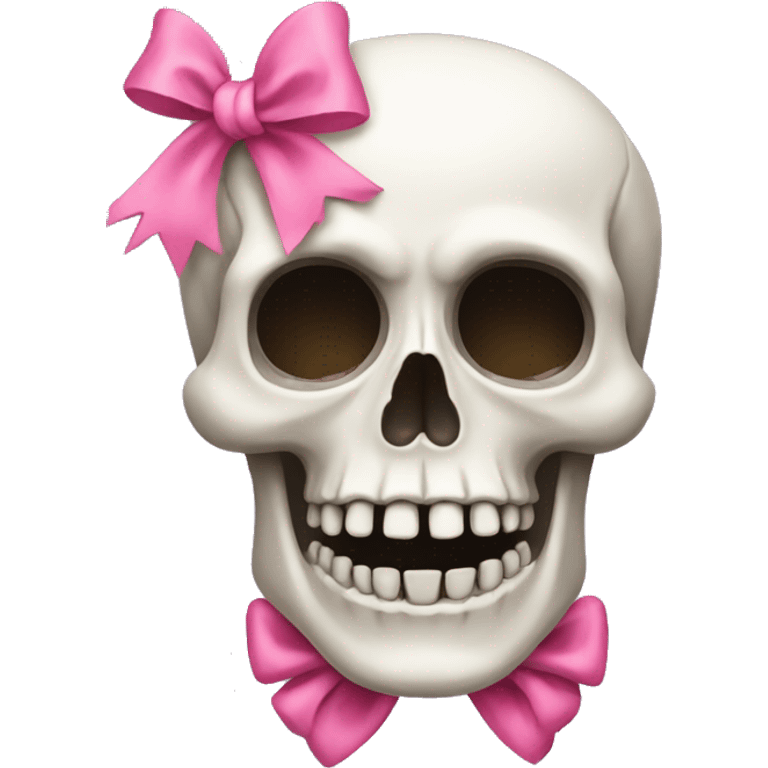 Skeleton with pink bows emoji