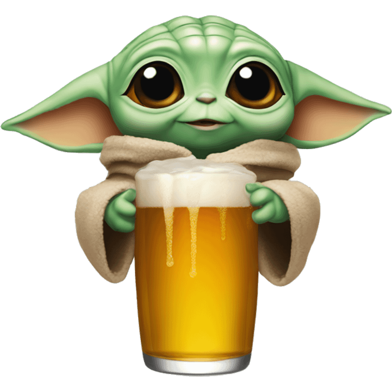 Baby yoda beer emoji