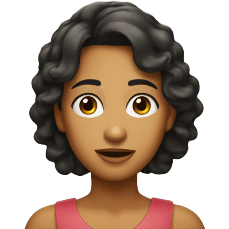 Uma moça morena emoji