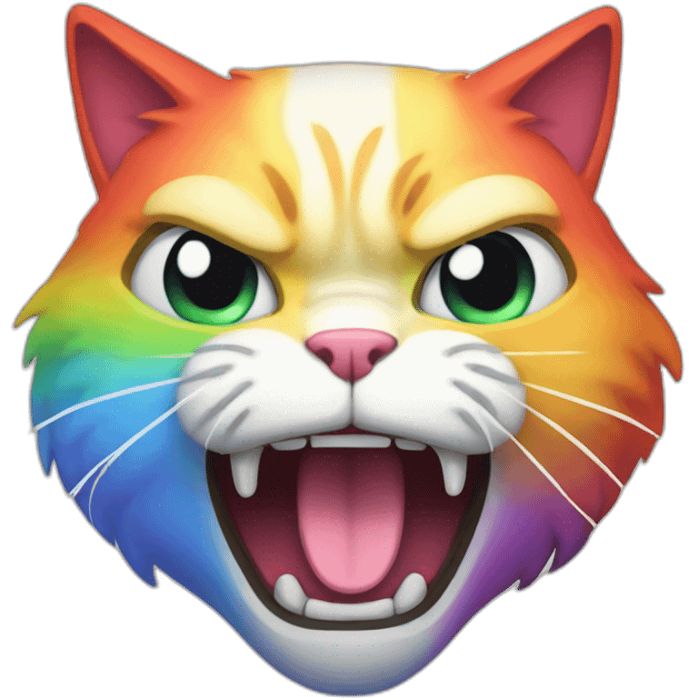 rainbow cat angry emoji