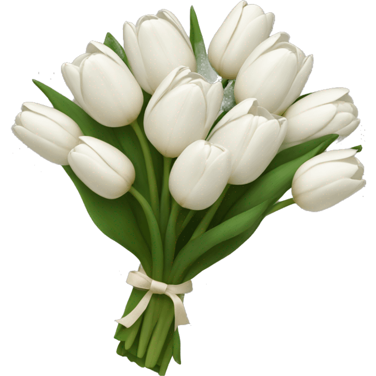 white tulip bouquet  emoji