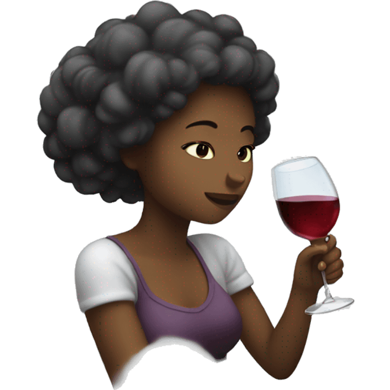 Girl drinking wine on a cloud emoji