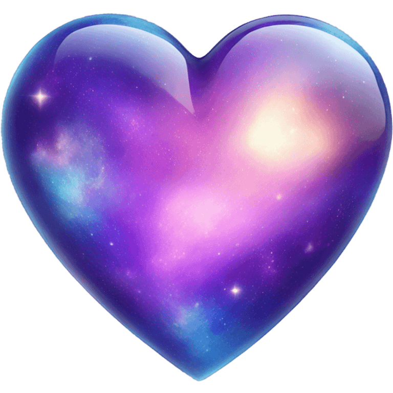 Pastel glass purple blue galaxy heart  emoji