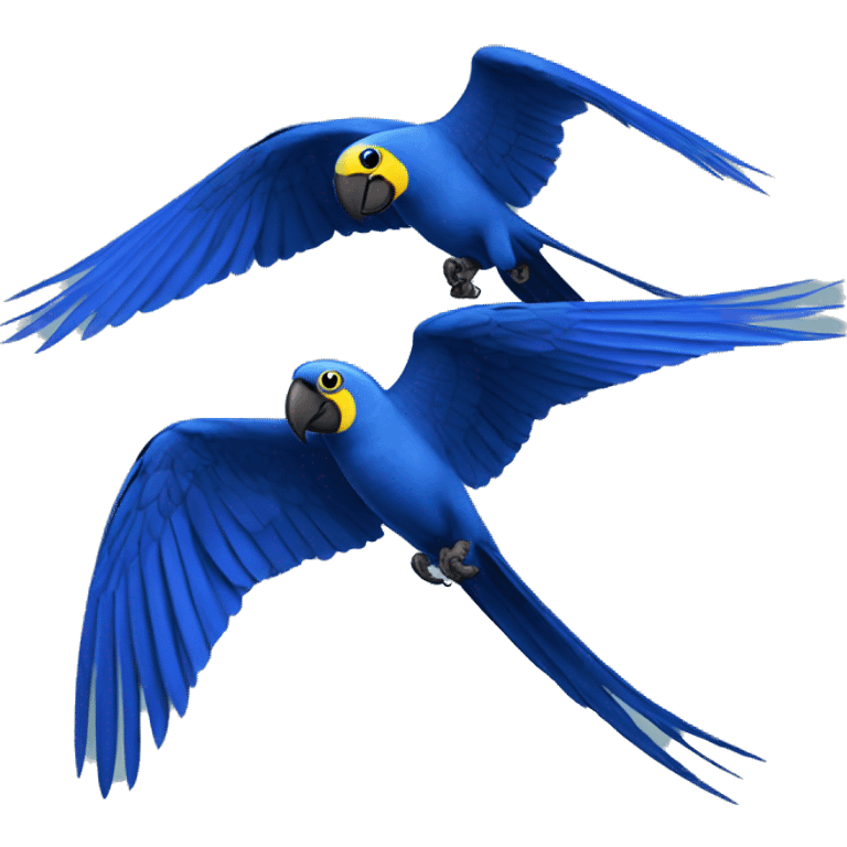 Hyacinth Macaw pair flying emoji