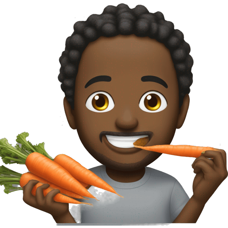 kendrick lamar very happy eating a many bunches of carrot emoji