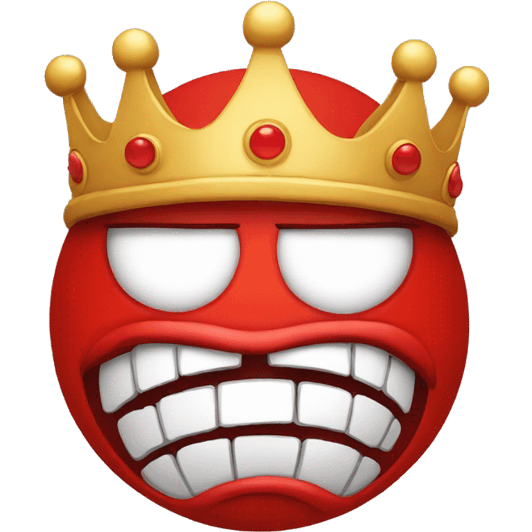 mad emoji with crown on head red face emoji