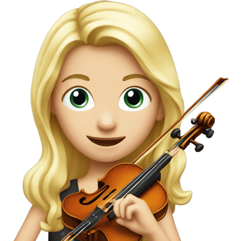 blond girl playing a violin emoji