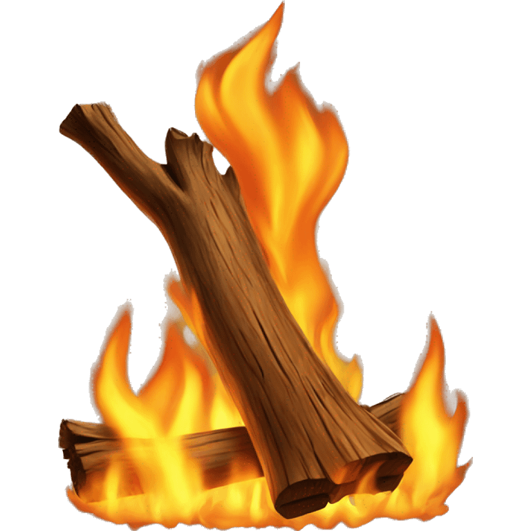 Wood on fire emoji