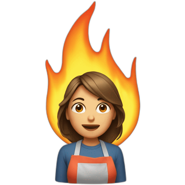 Mother burning kitchen emoji