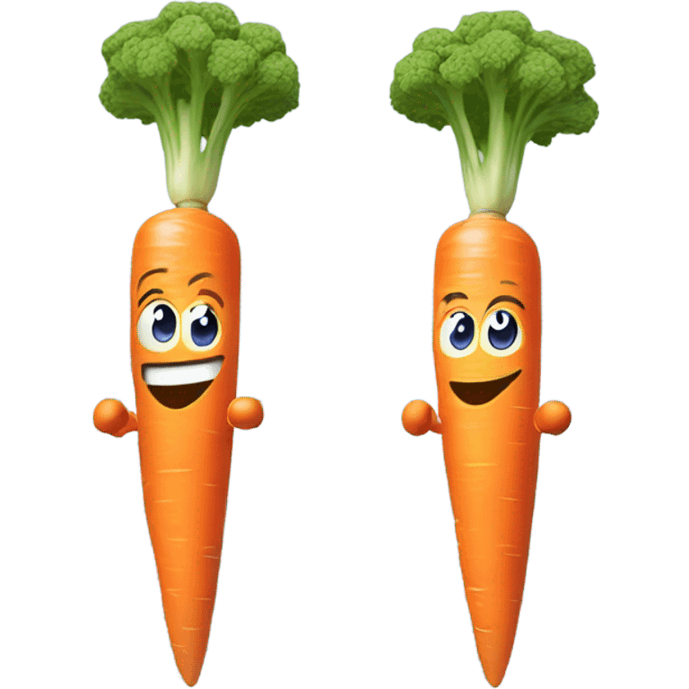 Generate an energetic carrot emoji wearing a sweatband, lifting tiny dumbbells, and looking motivated. emoji