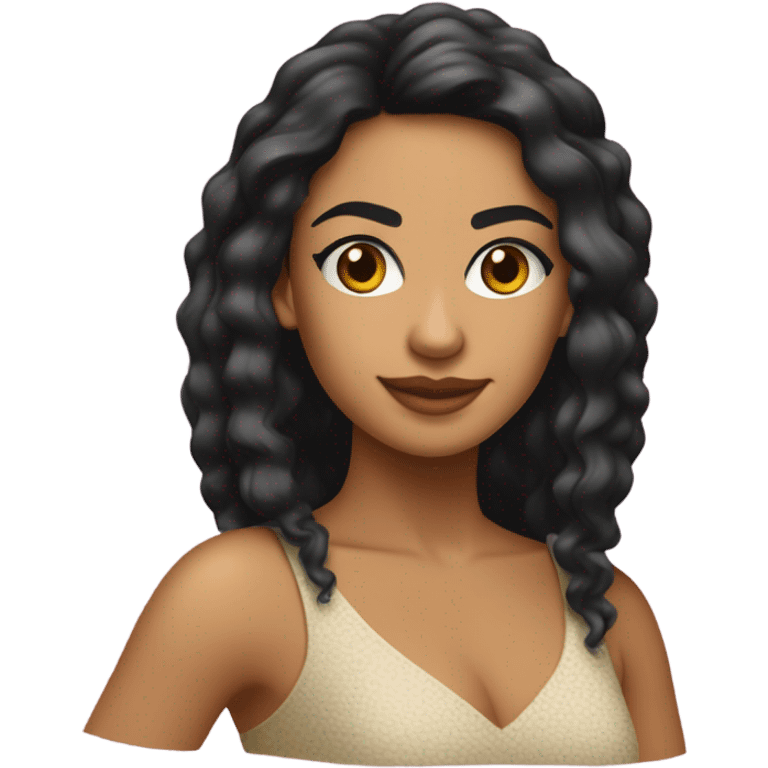 Morena clara brasileira  com cabelo liso  emoji