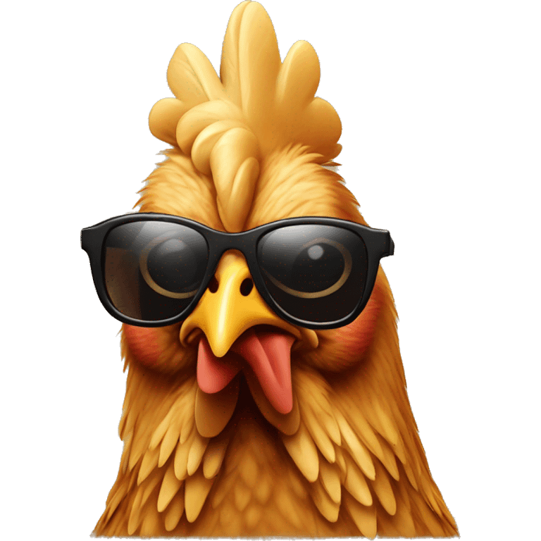 Chicken with sunglasses emoji