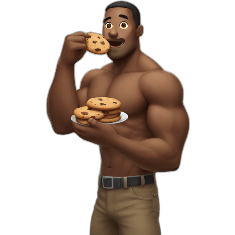 strong man eating cookie emoji