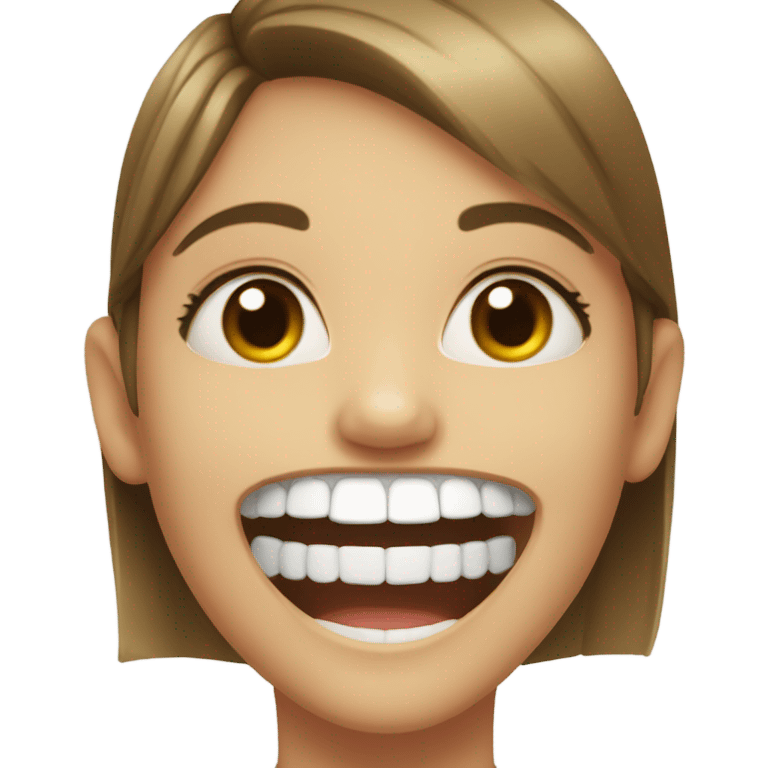 A girl with braces on her teeth emoji