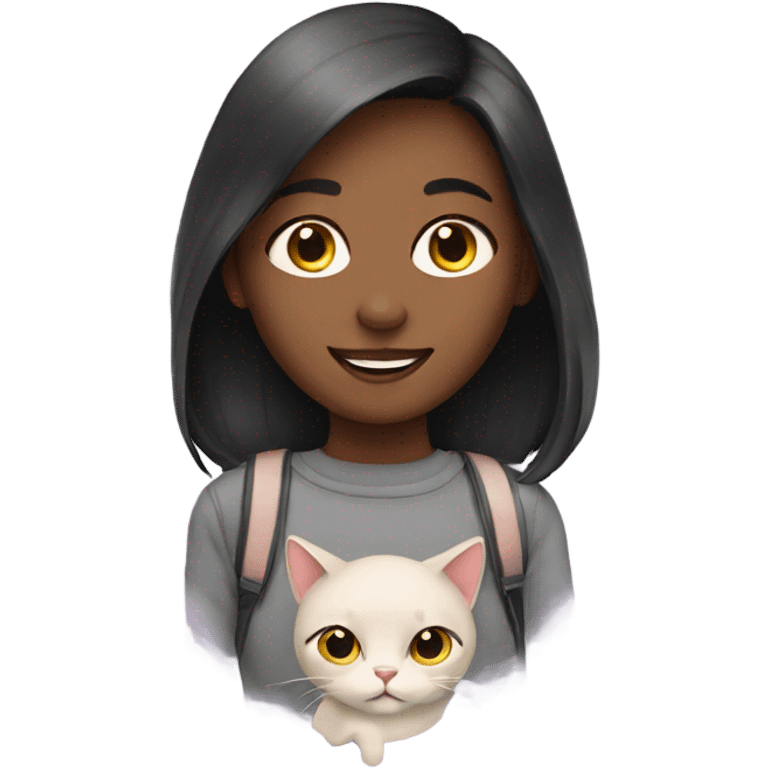 Girl with cat emoji