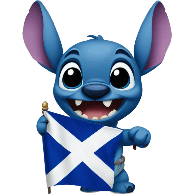 stitch holding a scotland flag emoji