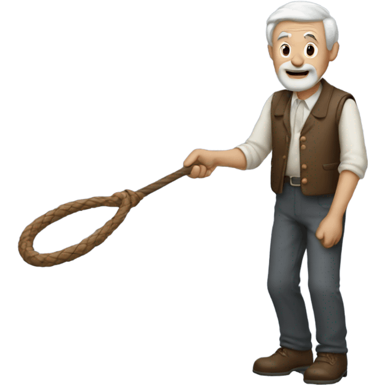 Old man holding a whip emoji