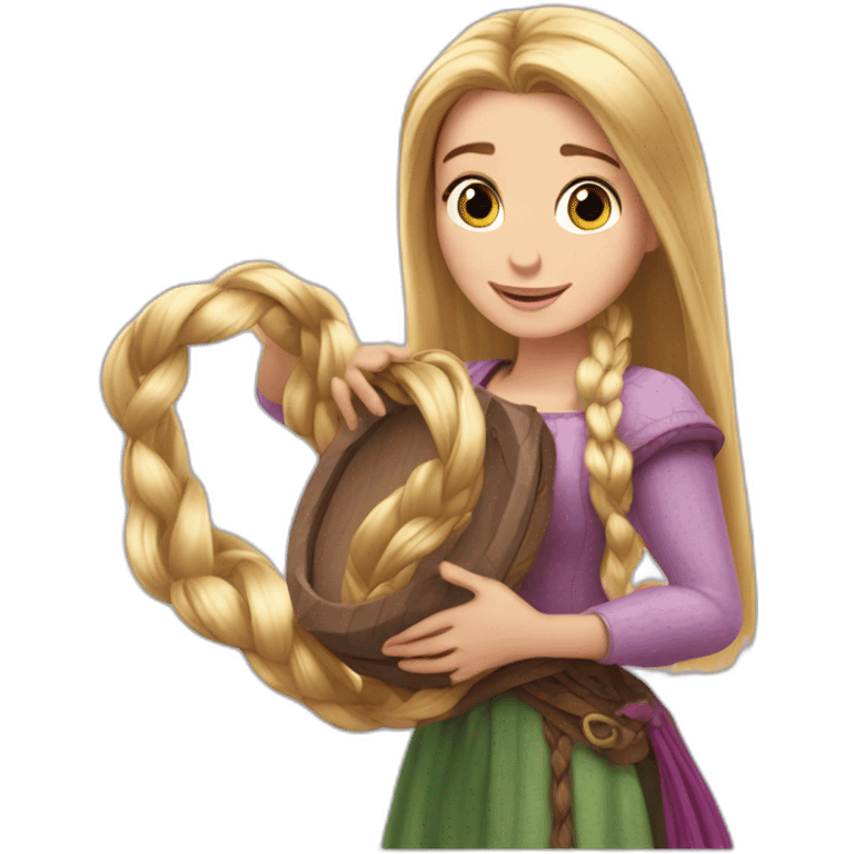 Rapunzel with pan emoji