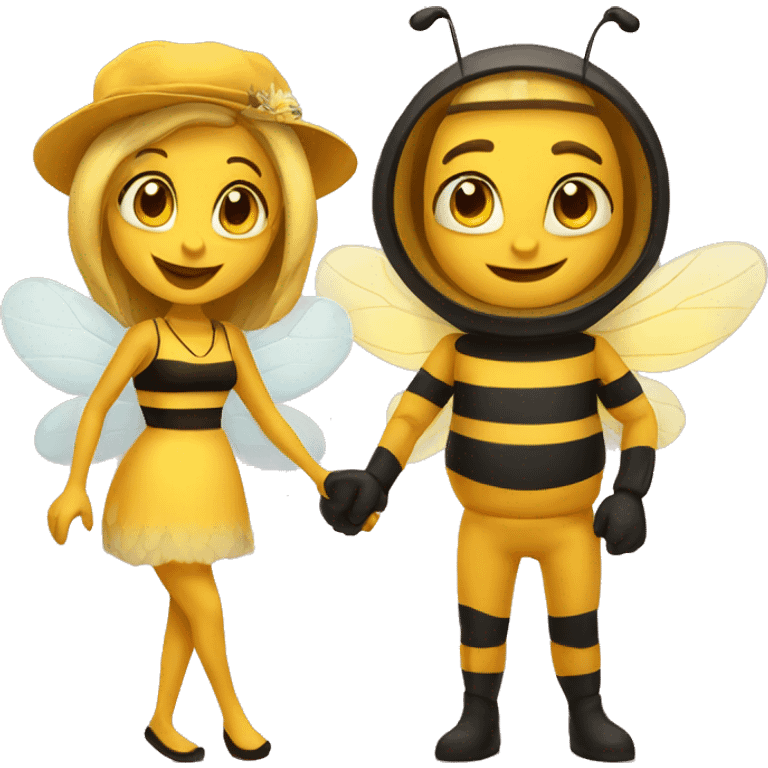 Honey bee couple emoji