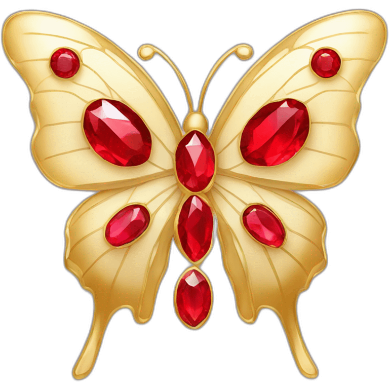 red crystal and gold butterfly jewel emoji