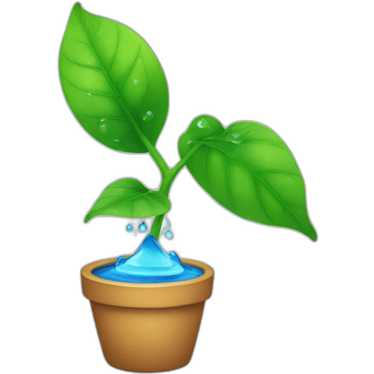 plant and a drop of water emoji