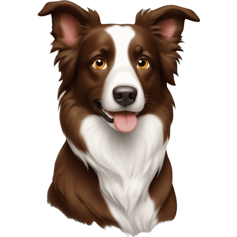 Brown and white border collie dog emoji