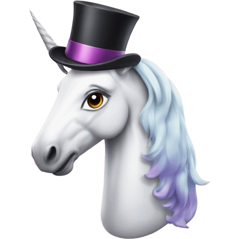 Unicorn wearing a top hat  emoji