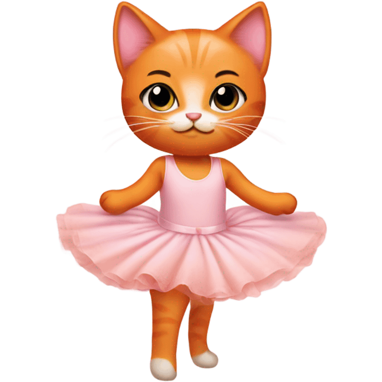 Orange kitten in a soft pink ballet dress emoji