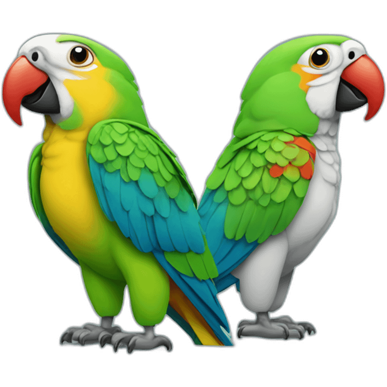 4 parrots in business casuals emoji