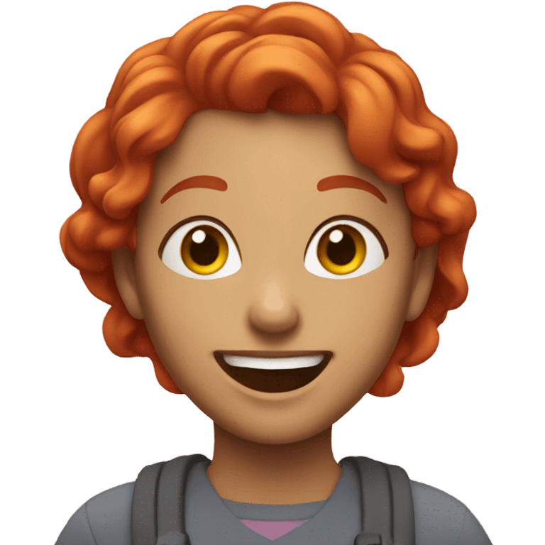 red hair female celebrating emoji