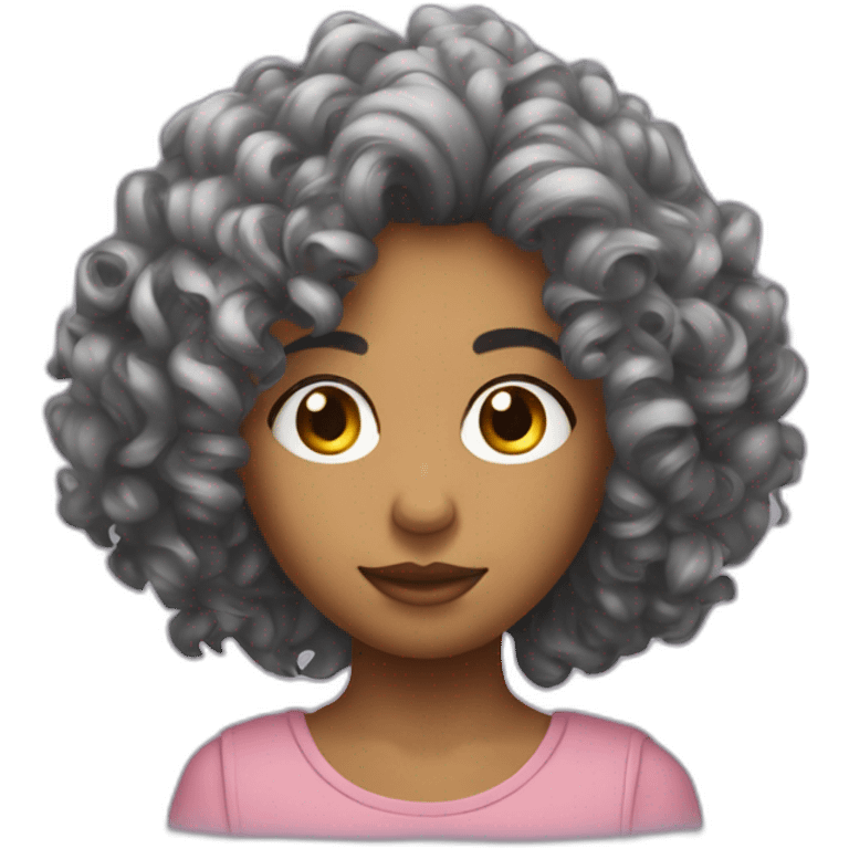 Jeune obèses cheveux bouclés  emoji