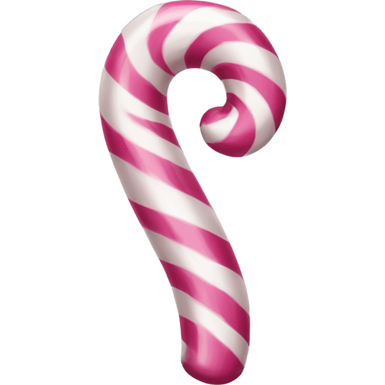 Pink and white candy cane emoji