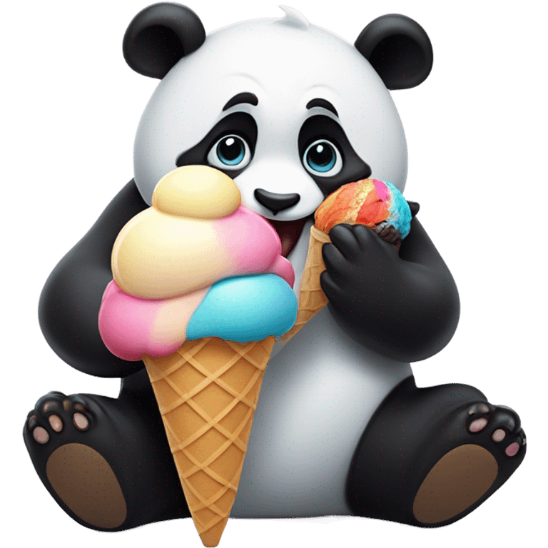 Panda eating ice cream emoji