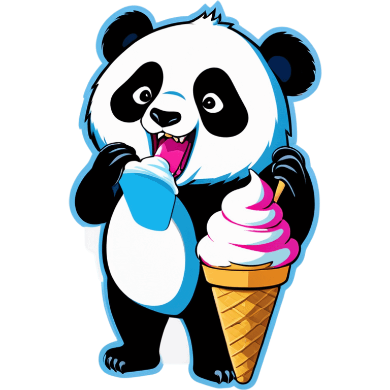 Panda eating ice cream emoji